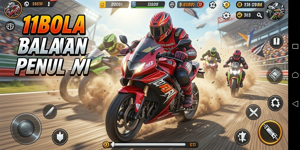 Tampilan menarik dari gameplay balapan motor di 11BOLA.