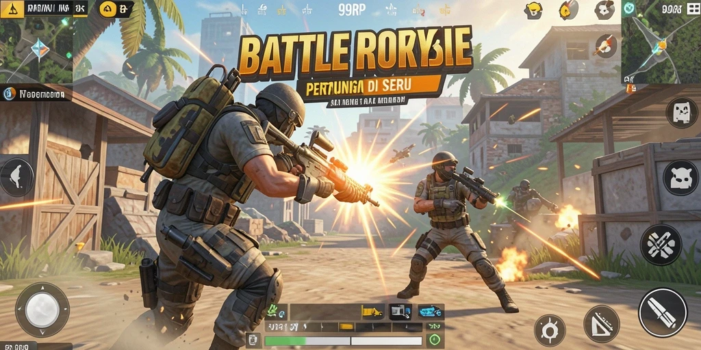 Screenshot gameplay 99RP menampilkan aksi seru dalam arena Battle Royale.