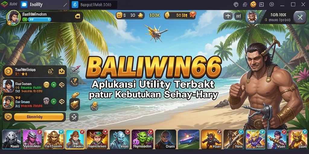 Tampilan utama BALIWIN66 dengan berbagai fitur utilitas yang tersedia