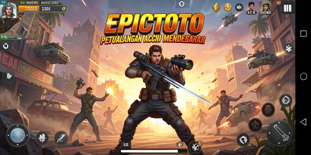 Tampilan aksi mendebarkan saat karakter berjuang melawan musuh di EPICTOTO.