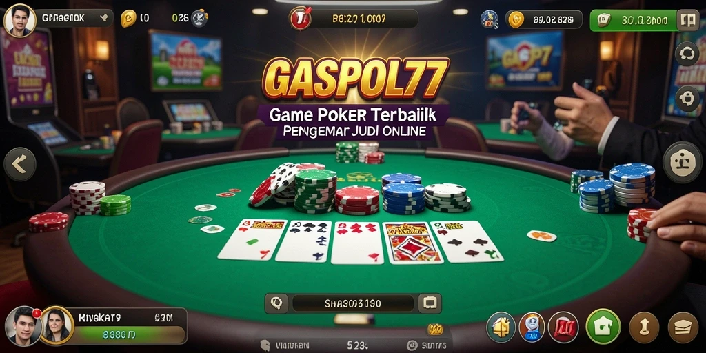 Tampilan menyenangkan saat bermain poker di GASPOL77.