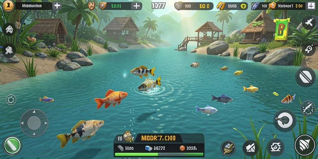 Tampilan gameplay memancing yang seru dan mengasyikkan di IDR77.