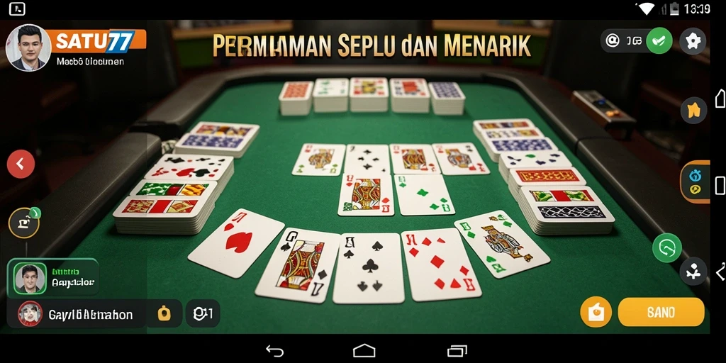 Tampilan gameplay Gaple yang menarik di SATU77.