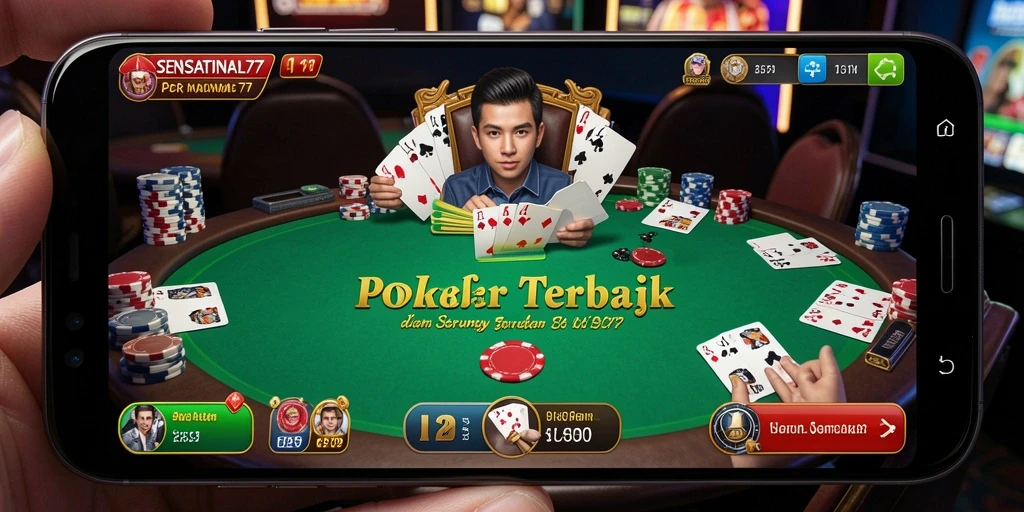 Gameplay menarik SENSATIONAL77 yang menampilkan aksi poker seru.