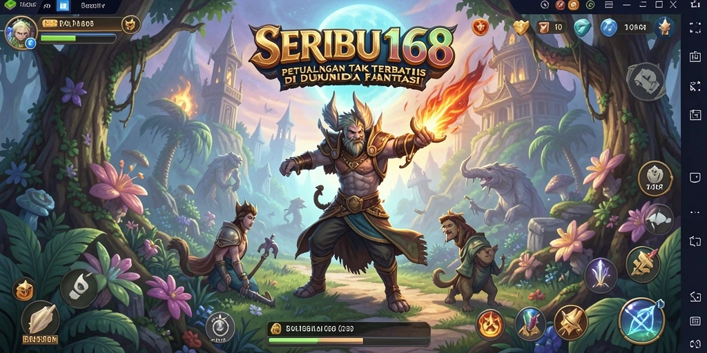 Tangkapan layar gameplay <strong>SERIBU168</strong> yang menampilkan petualangan mendebarkan di dunia fantasi.