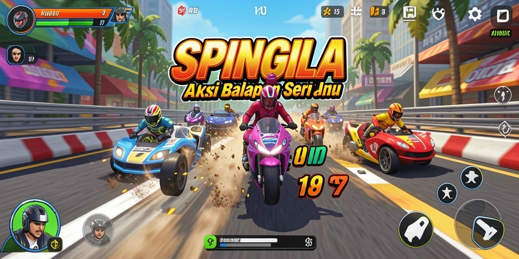 Tampilan dinamis balapan SPINGILA yang penuh aksi.