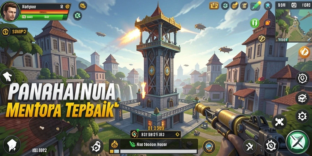 Tampilan gameplay SVIP2 dengan menara yang siap bertahan dari serangan musuh.