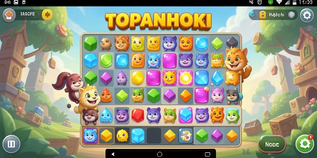 Tampilan gameplay TOPANHOKI yang seru dalam mencocokkan bola.