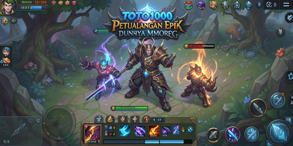 Screenshot TOTO1000 menampilkan aksi pertempuran seru dalam MMORPG.
